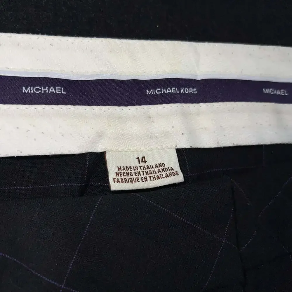 Michael Kors Dress Pants Black Purple Stripes Sz 14